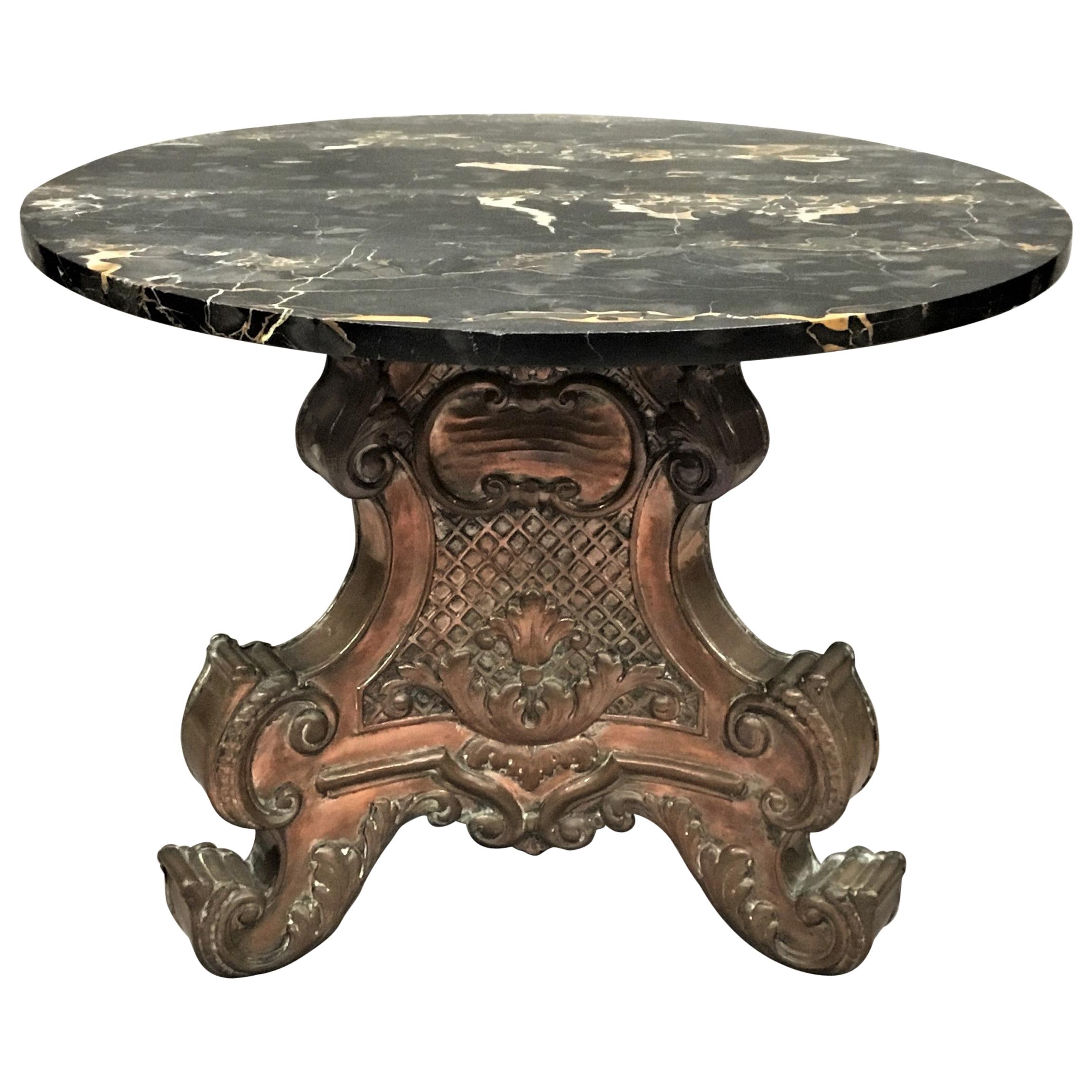 Italian Copper and Marble Low Centre Table / Coffee Table B Battioli For Sale
