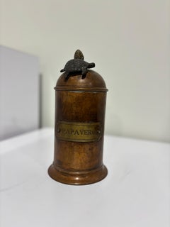 Italian Copper Apothecary Jar “Papavero” with Turtle Finial