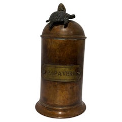 Italian Copper Apothecary Jar “Papavero” with Turtle Finial