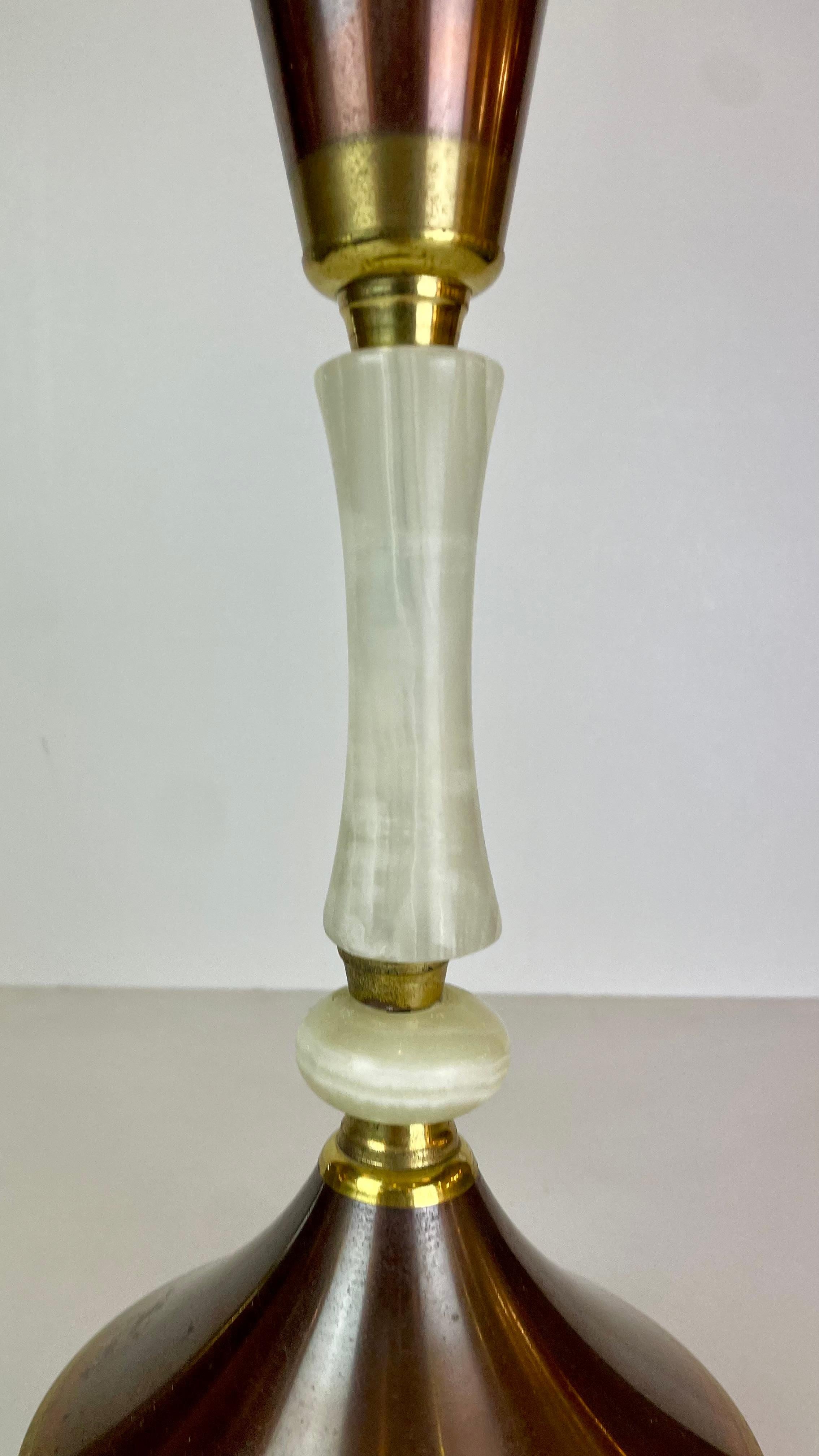 Mid-20th Century Italian Copper & Brass Ashtray on Foot, 1950s~60’s For Sale