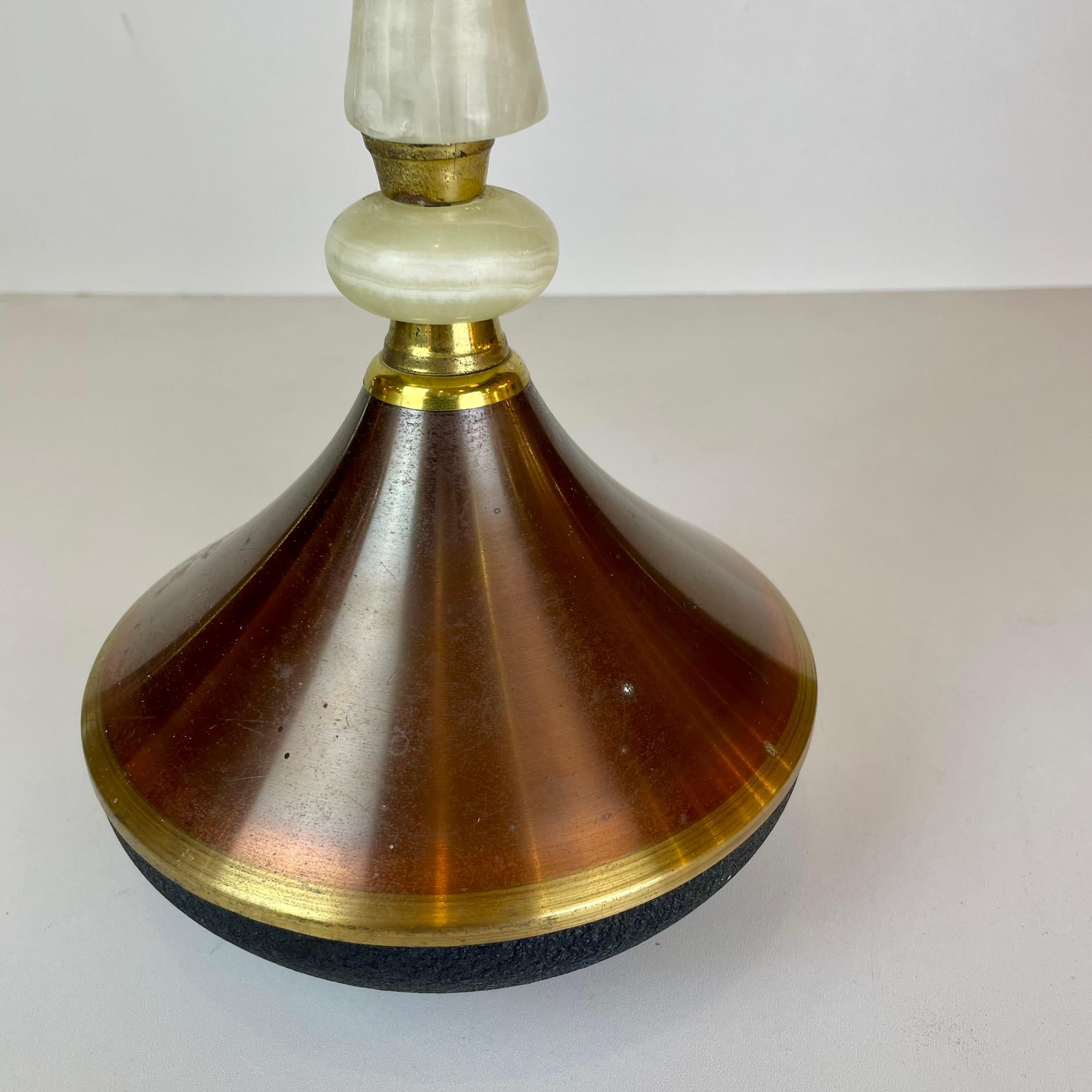 Metal Italian Copper & Brass Ashtray on Foot, 1950s~60’s For Sale