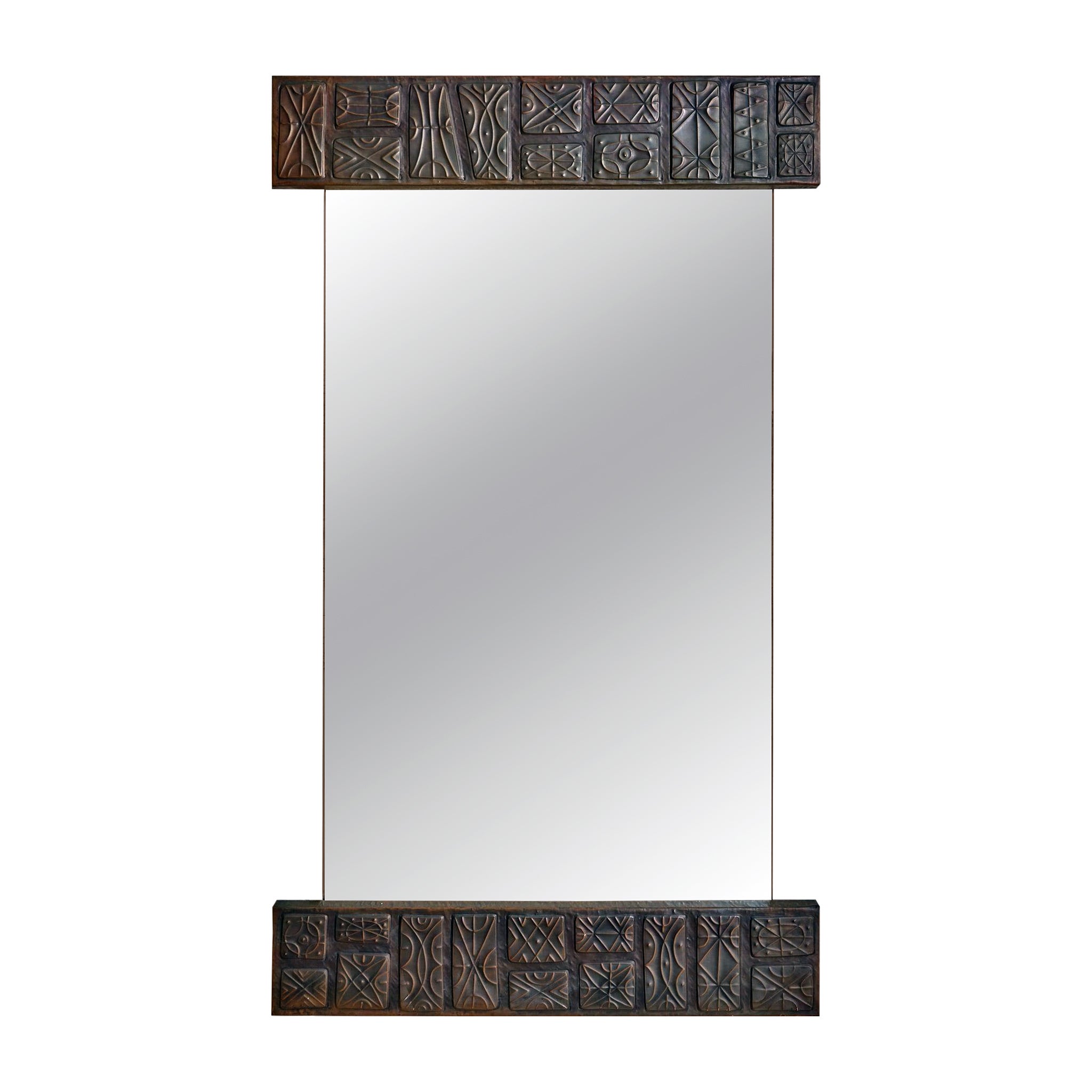 Italian Copper Wall Mirror by Santambrogio E De Berti, 1960s