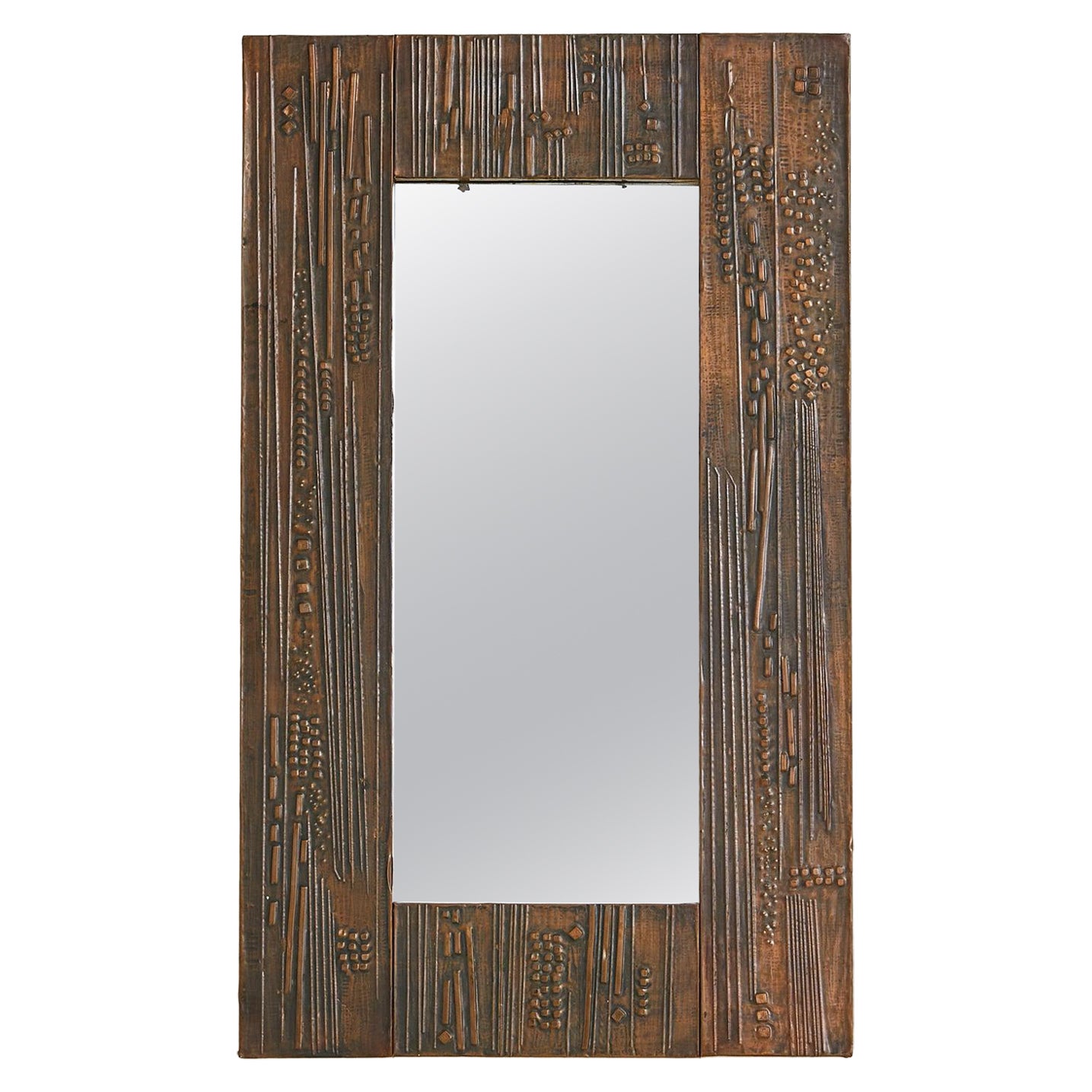Italian Copper Wall Mirror by Victor Cerrato, 1960s For Sale