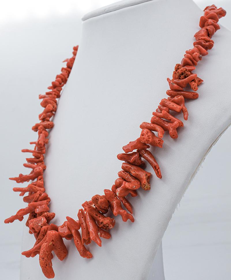 coral branch necklace
