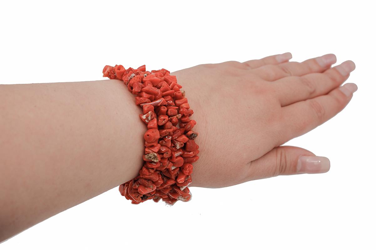 Italian Coral, Multi-Strands Bracelet In Good Condition For Sale In Marcianise, Marcianise (CE)
