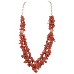 Collier de corail italien à plusieurs brins