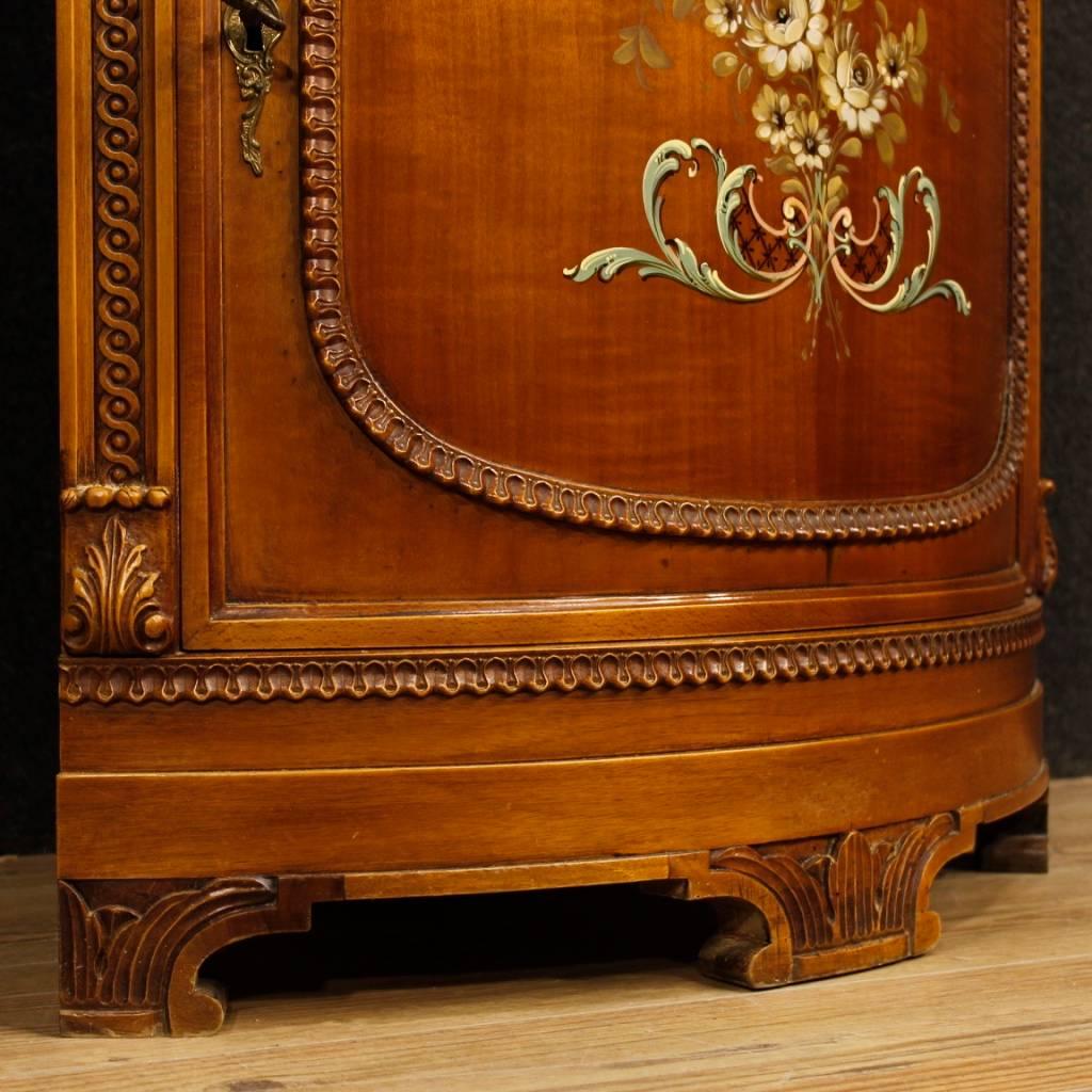 Italian Corner Cupboard in Wood with Floral Decorations in Louis XVI Style 6