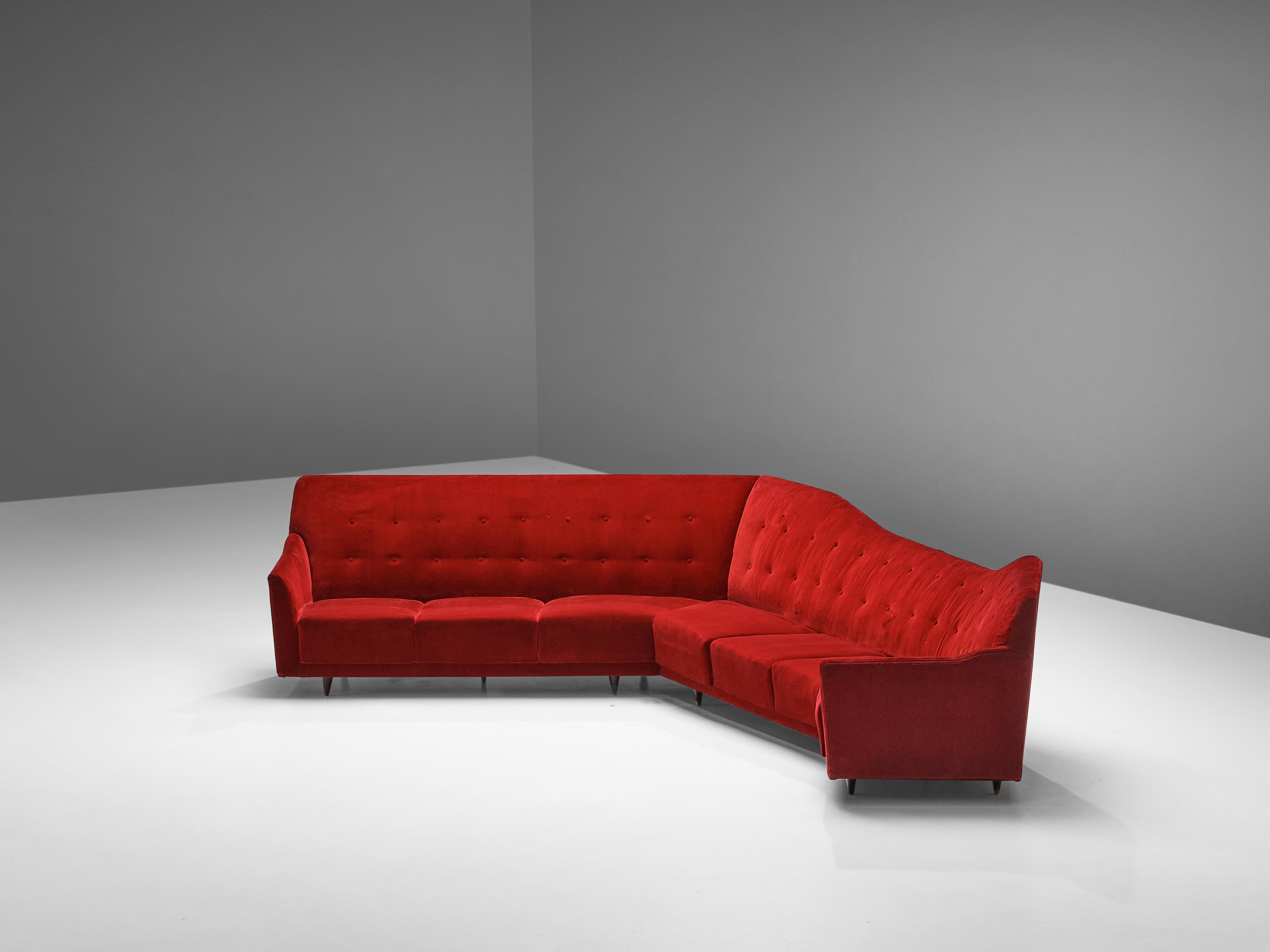 bright red couch