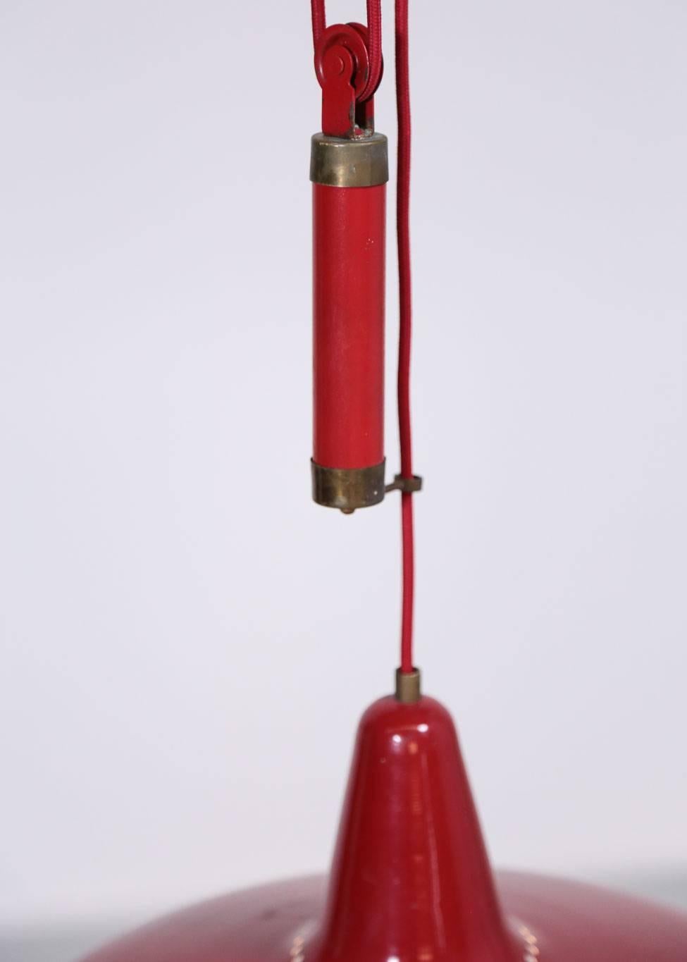 Mid-Century Modern Italian Counter Balance Pendant Lamp, 1960s, Midcentury