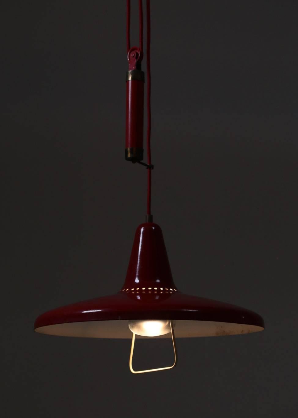 Italian Counter Balance Pendant Lamp, 1960s, Midcentury 2