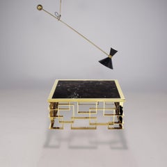 Italian Counterbalance Brass Ceiling Lamp with Adjustable Diabolo Shade