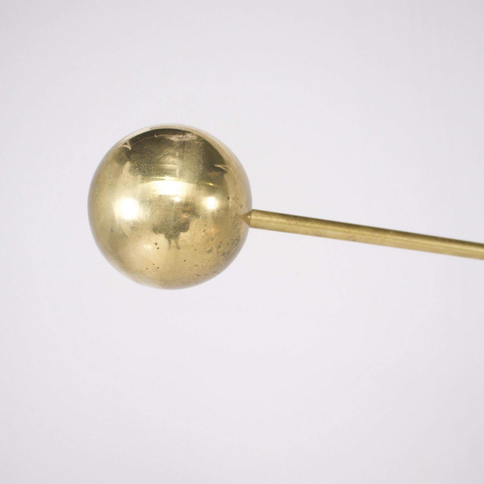 Contemporary Italian Counterbalance Brass Ceiling Lamp with Adjustable Diabolo Shade For Sale