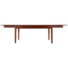 Italian Country Oak Farmhouse Dining Table with Leaves