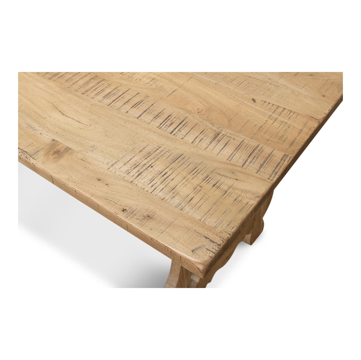 Italian Country Trestle End Dining Table For Sale 1