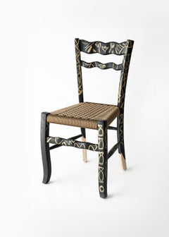 Italian Countryside Hand Painted Wooden Chair "A Signurina - Pupara"