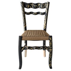 Italian Countryside Hand Painted Wooden Chair "A Signurina - Pupara"