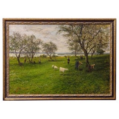 Italian Countryside Landscape With Grazing Sheep