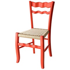 Italian Countryside Wooden Chair "A signurina - Corallo"
