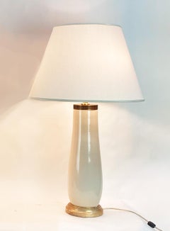 Italian Crackle Glaze Ceramic and Gilt Metal Table Lamp, Early 21st Century
