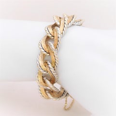 Italian Crafted Vintage 14 Karat Two-Tone Link Bracelet
