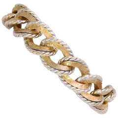 Italian Crafted Vintage 14 Karat Two-Tone Link Bracelet Italian Crafted Vintage 14 Karat Two-Tone Link Bracelet