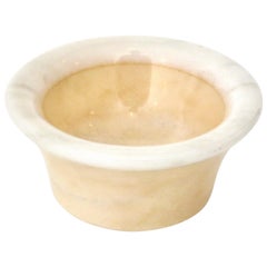 Italian Cream and White Marble Bowl Dish or Vide Poche