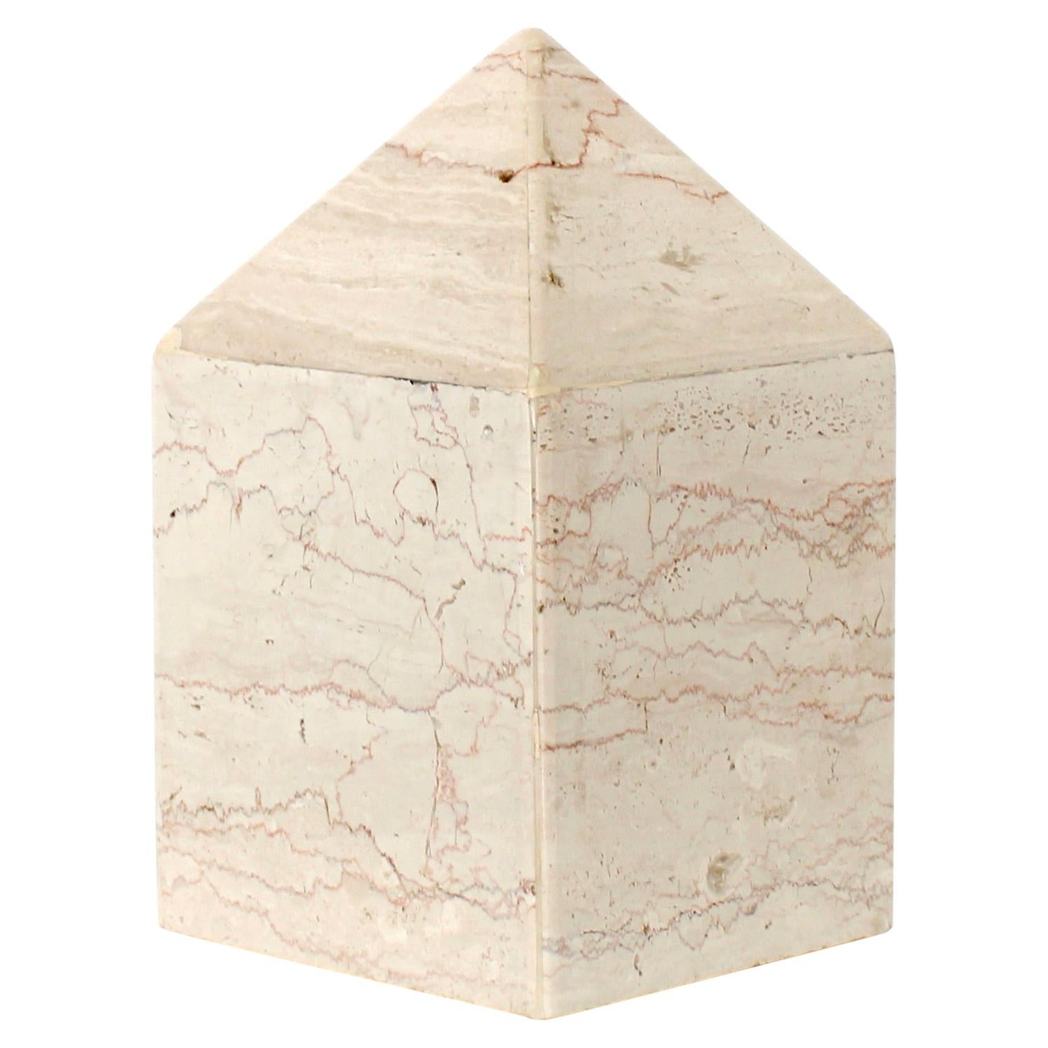 Italian Cream Architectural Marble Obelisk For Sale