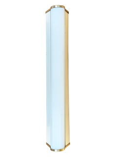 Italian cream metal, plastic & brass Mid Century wall/ceiling lamp