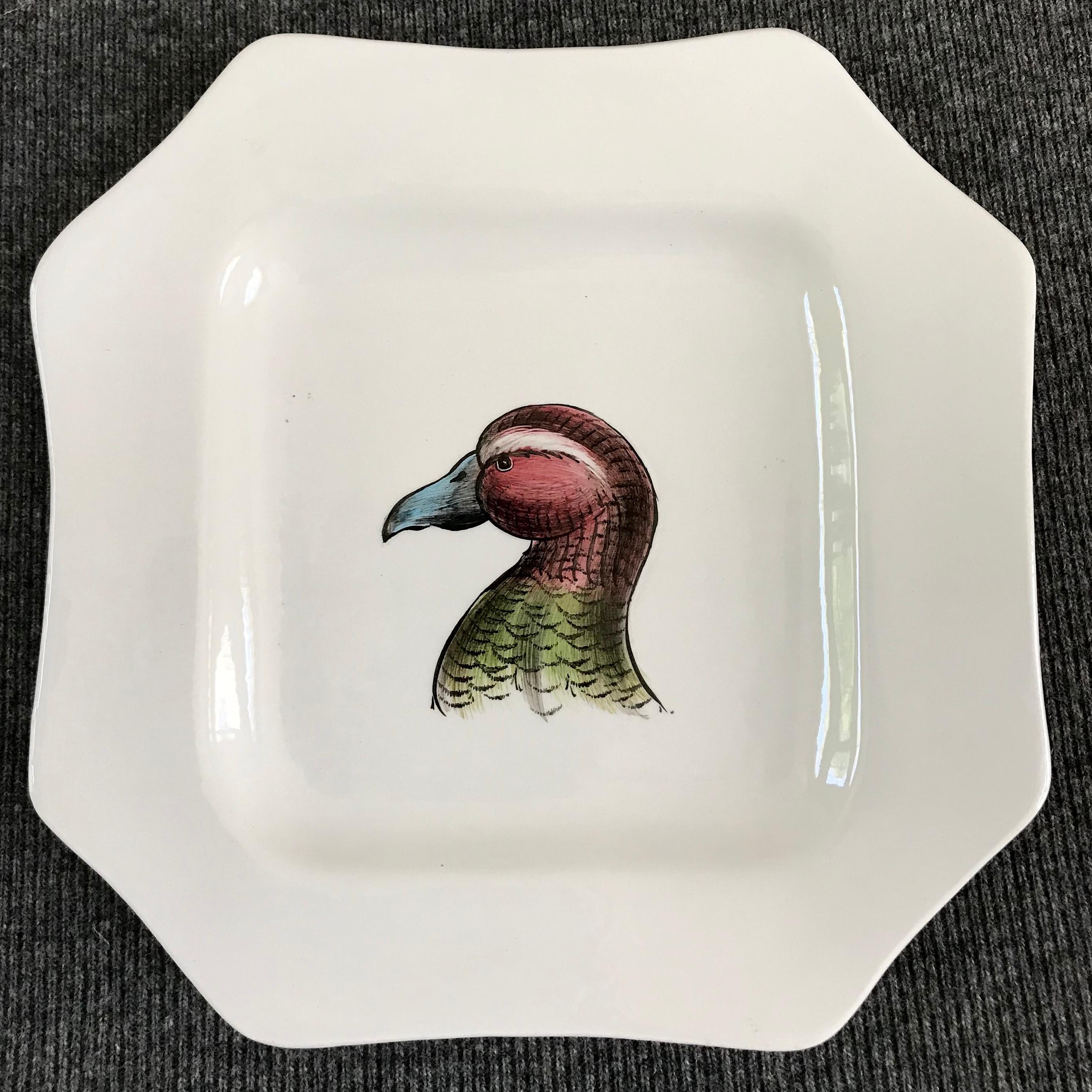 Italian Creamware Bird Plate In Good Condition In New York, NY