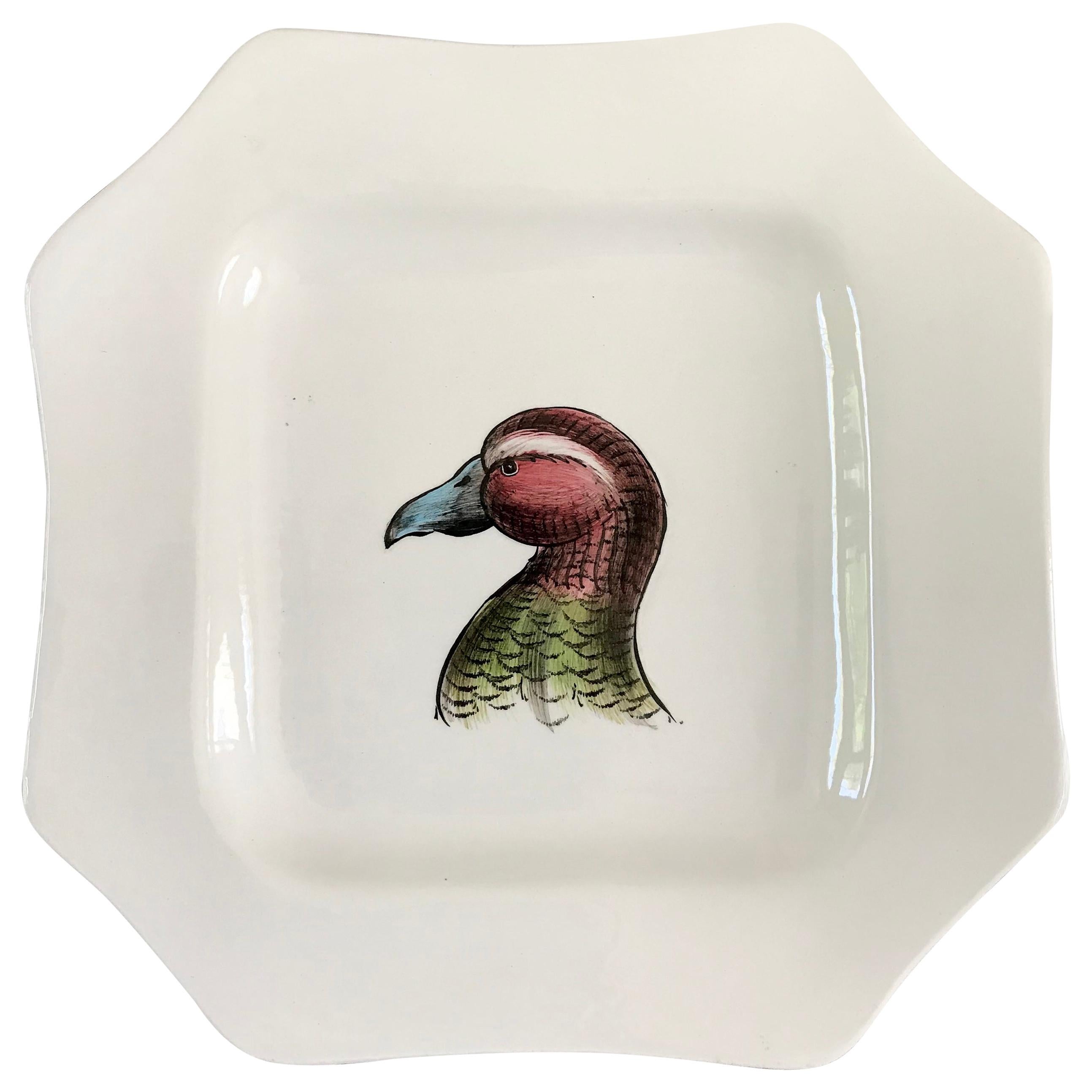 Italian Creamware Bird Plate