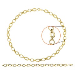 Italian Creative Link Chain set Necklace and Bracelet 14 Karat Yellow Gold Links