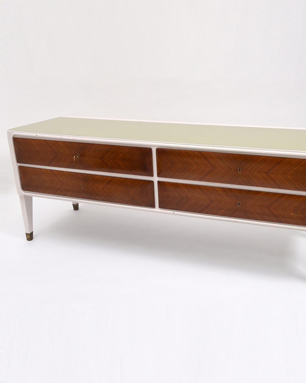 Inlay Italian Credenza, circa 1950s For Sale