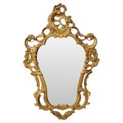 Italian Crested Mirror Rococo Style Gold Colored Resin 75cm