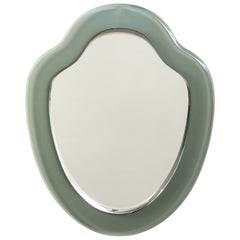 Italian Cristal Arte Smoked Glass & Beveled Wall Mirror, circa 1970