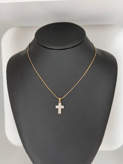 Italian Cross 18 karat Yellow Gold with Diamonds