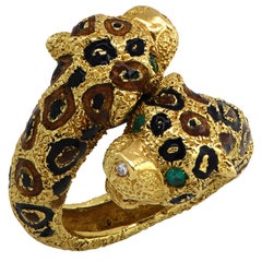 Italian Crossover Leopard Ring