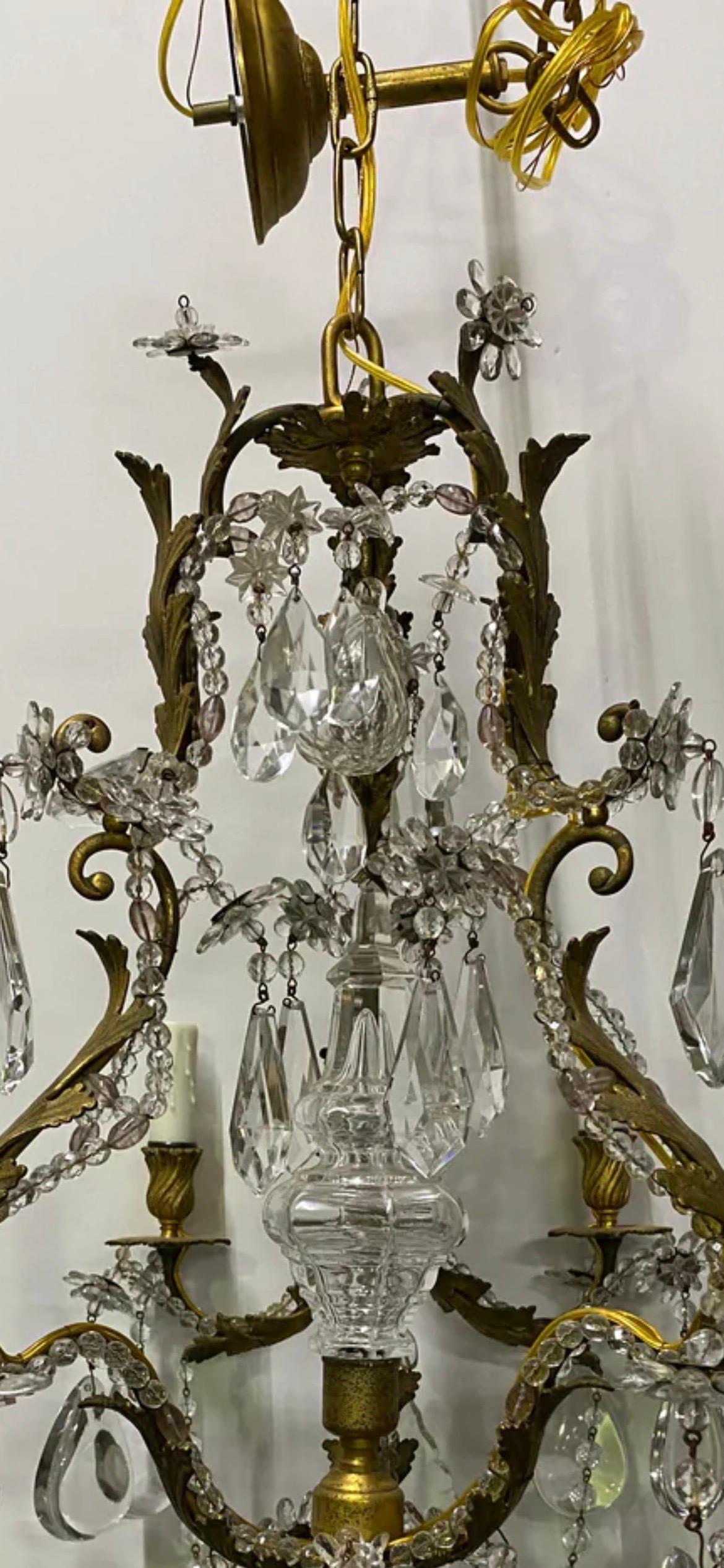 20ième siècle Lustre Italien à 6 Bras en Cristal en vente
