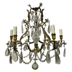 Lampadario a 6 bracci in cristallo italiano