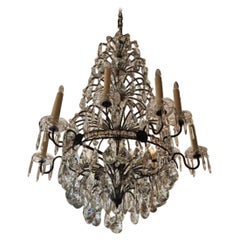 Italian Crystal and Beaded Chandelier