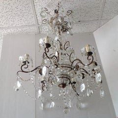Italian "Crystal" and Metal Chandelier
