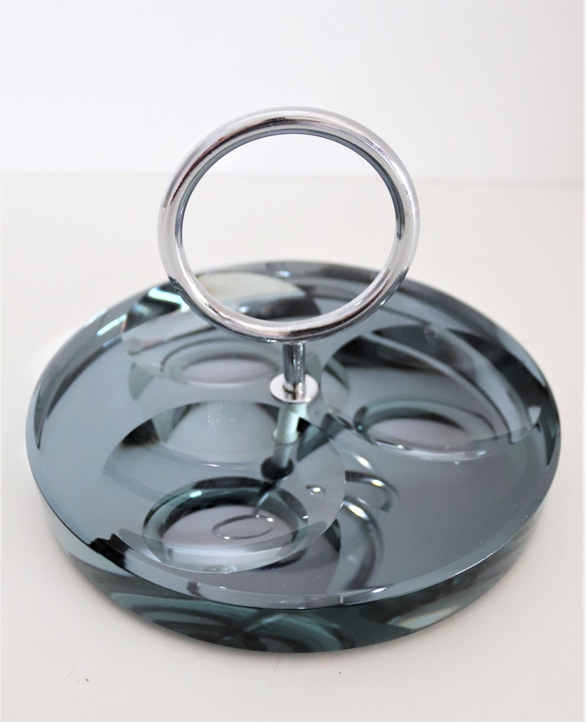 Italian Crystal Glass Ashtray or Vide-Poche by Fontana Arte, 1960s 2