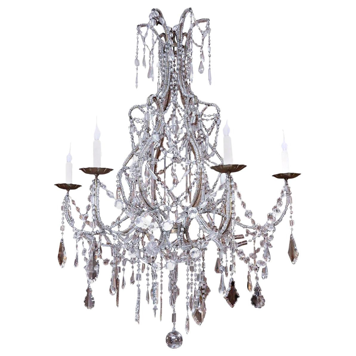 Crystal Beaded Chandelier at 1stdibs