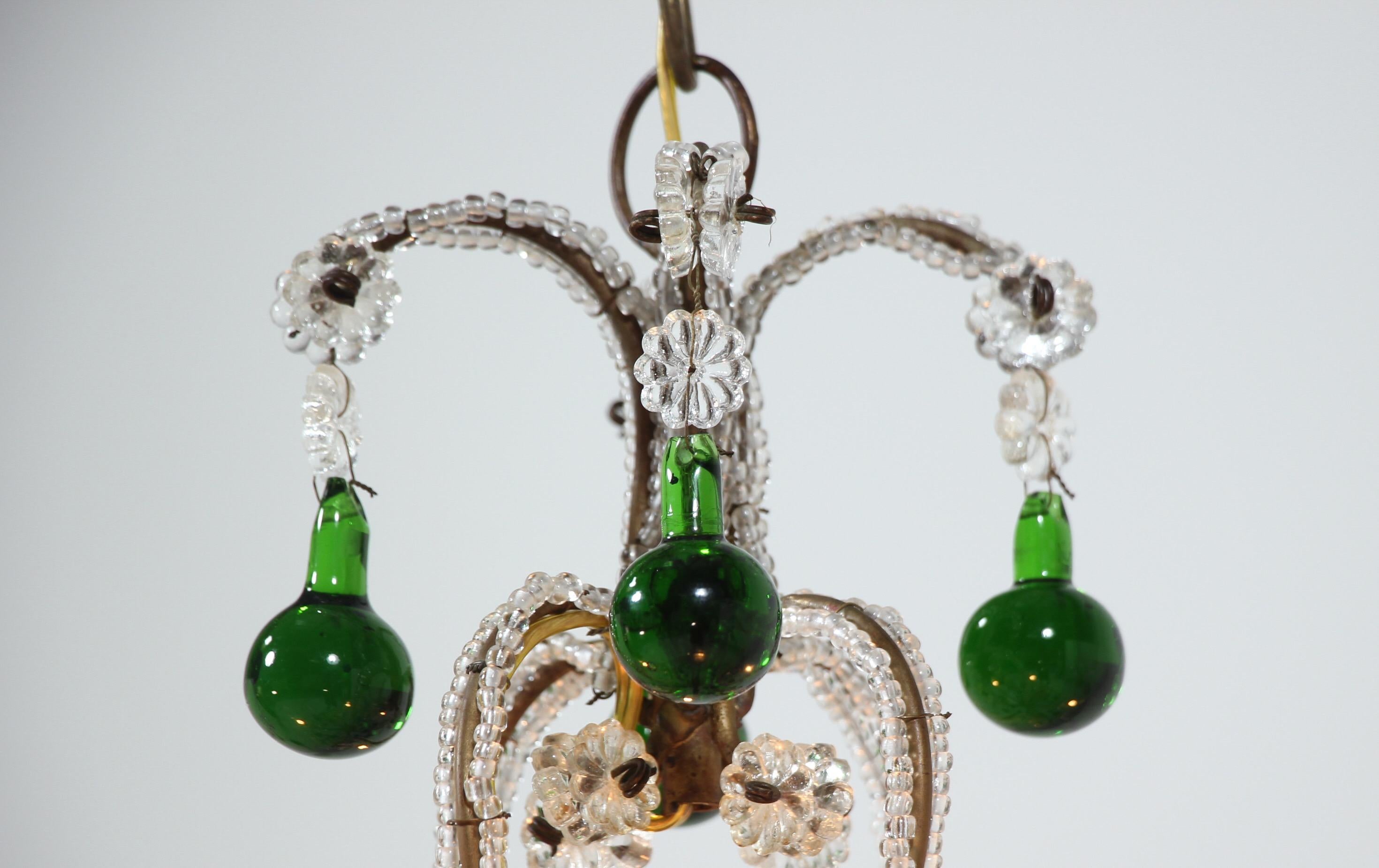 green chandelier crystals