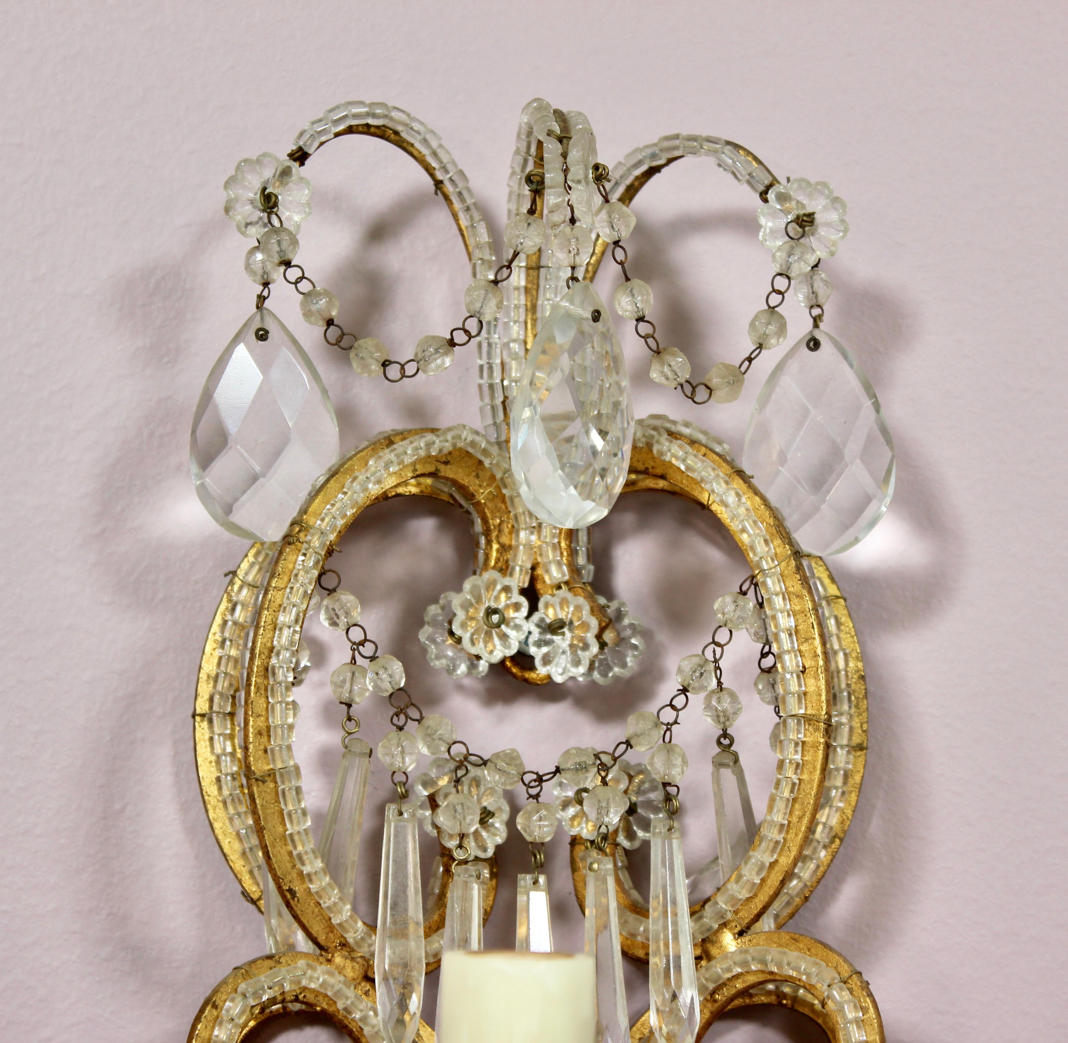 Rococo Italian Crystal Beaded Sconces