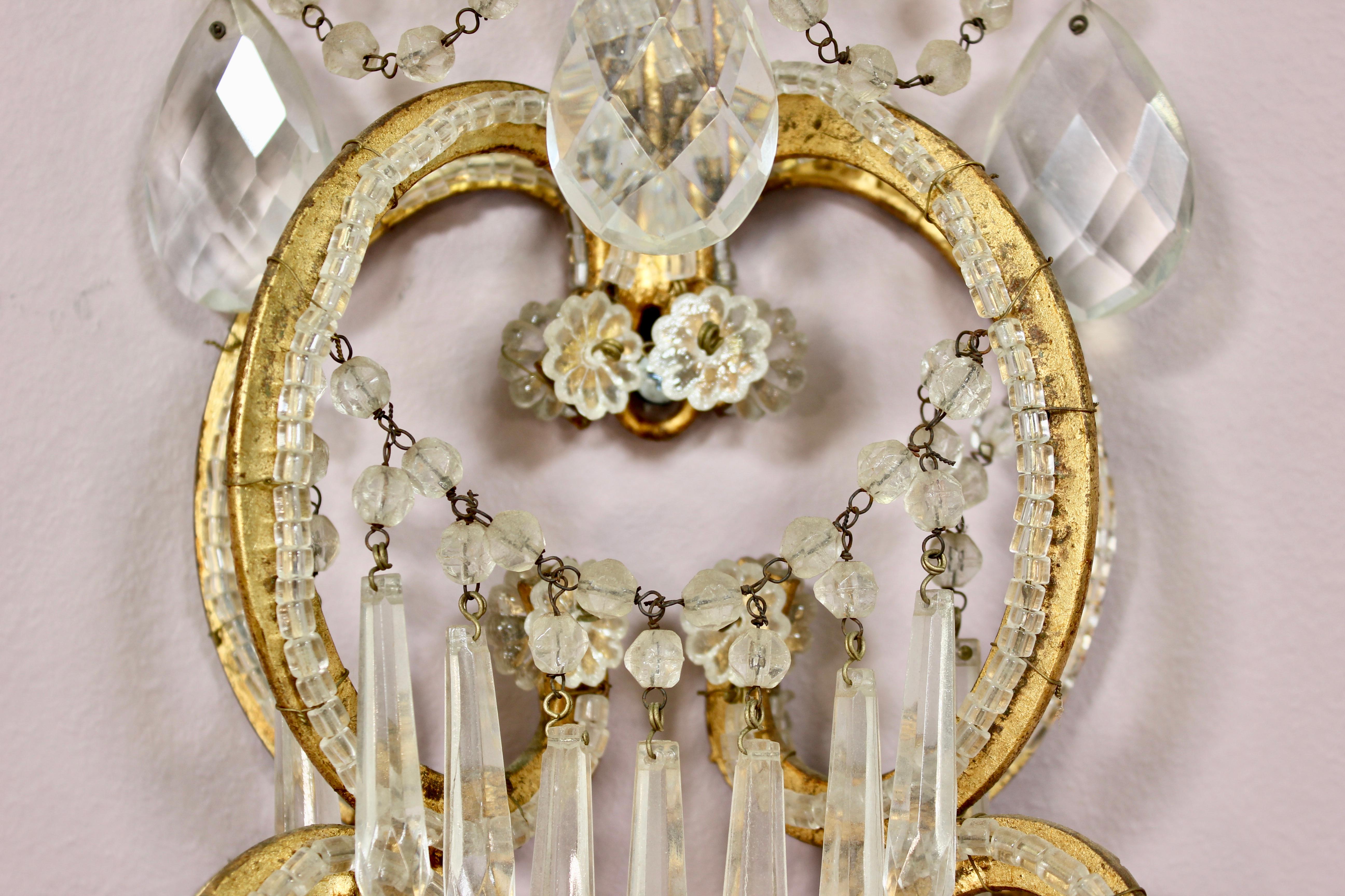 Early 20th Century Italian Crystal Beaded Sconces