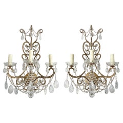 Italian Crystal Beaded Sconces