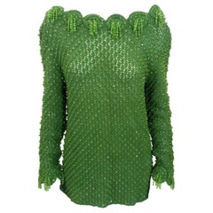 Italian Crystal Beaded Wool Hand Crafted Sweater