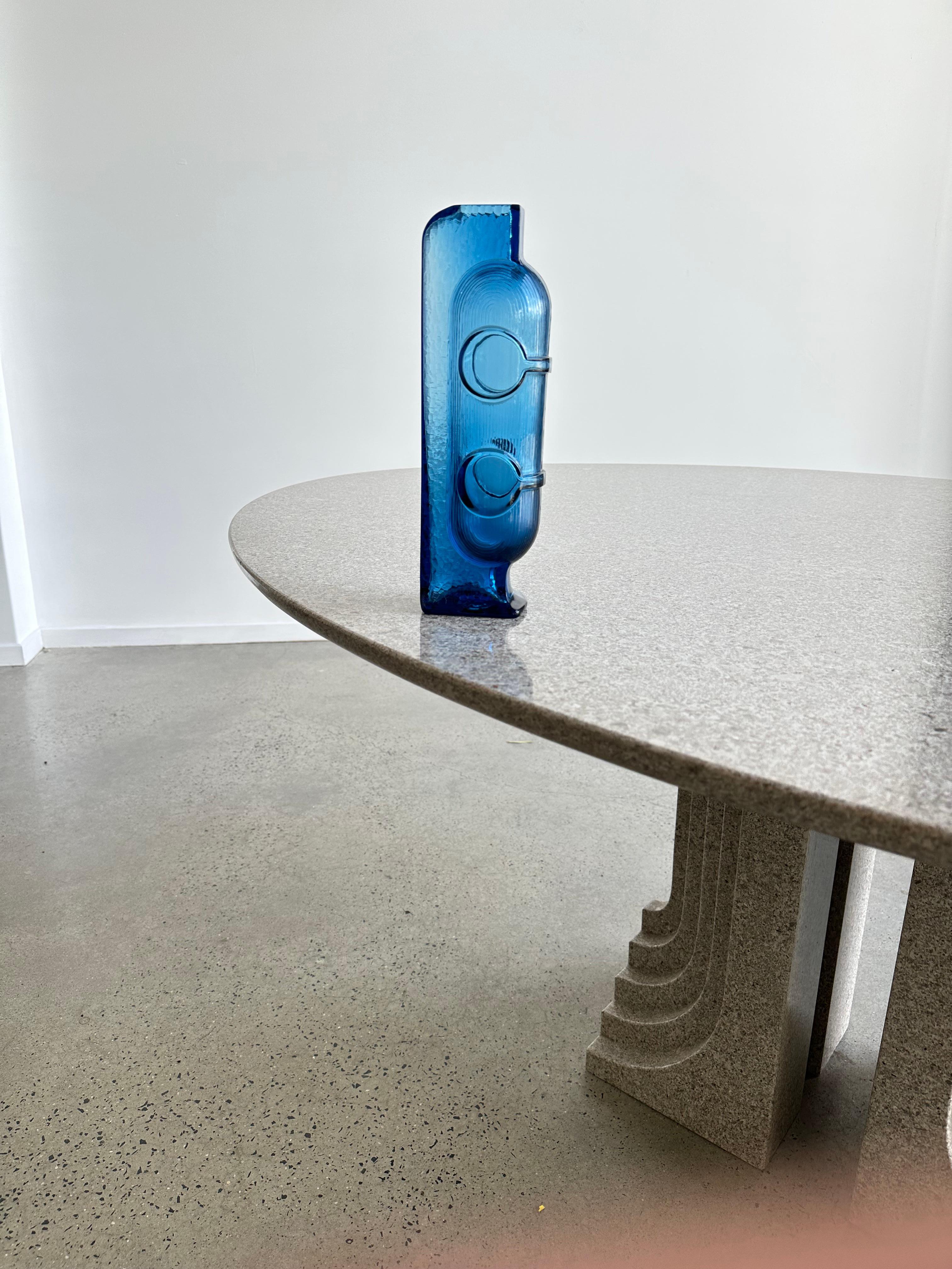 Italian Crystal Blue Vase by Grandi Cristalli In Good Condition In Byron Bay, NSW