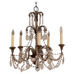 Italian Crystal Chandelier With Draped Beading