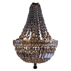 Italian Crystal Empire Style Basket Chandelier
